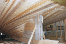 663: Bernard Mulrooney's new boat under construction in Placentia. (2004)